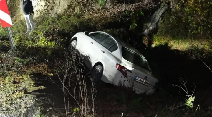 Bozkurt istikametine giden araç şarampole devrildi