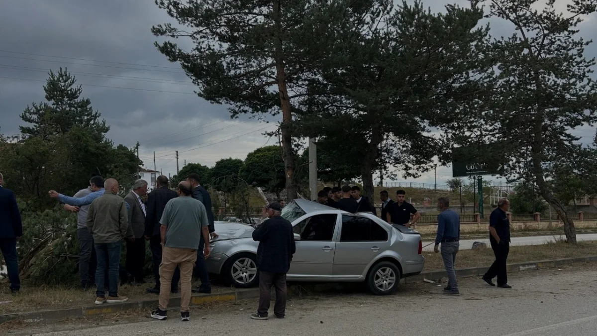 Devrekani’de otomobil ağaca çarptı 3 yaralı